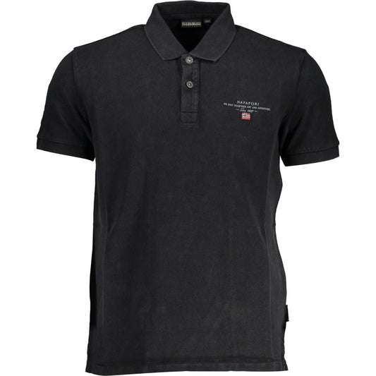 Classic Black Embroidered Polo Shirt