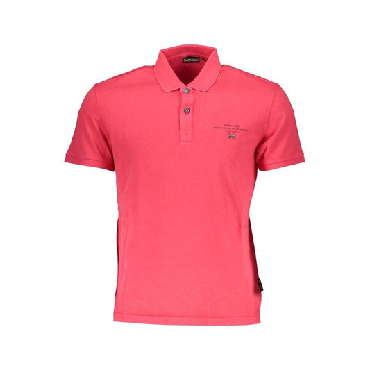 Napapijri | Pink Cotton Polo Shirt| McRichard Designer Brands   