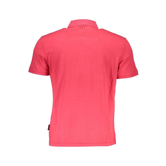 Napapijri Pink Cotton Polo Shirt pink-cotton-polo-shirt-1