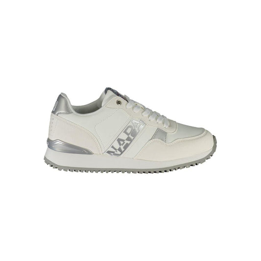 Napapijri | Chic White Lace-Up Sneakers with Contrast Detail| McRichard Designer Brands   