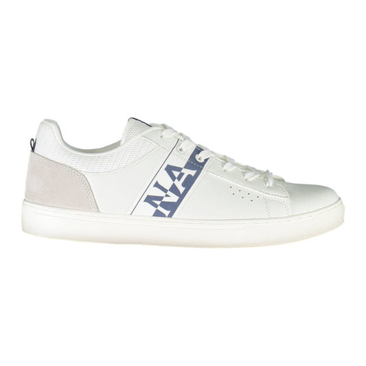 Chic White Lace-Up Sneakers with Logo Accent