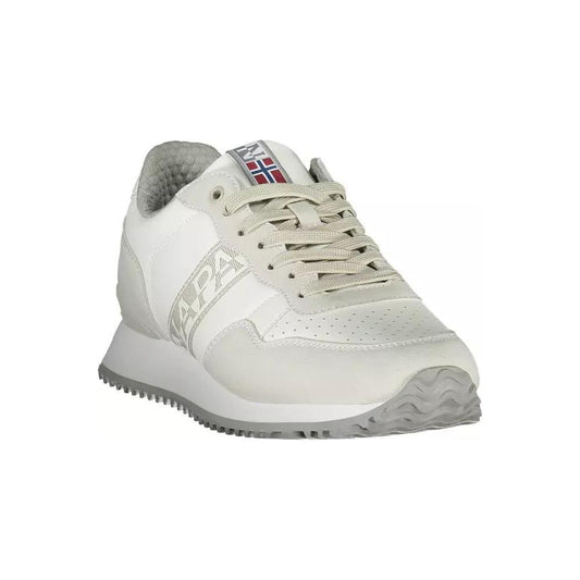 Napapijri | Sleek White Sneakers with Logo Detail| McRichard Designer Brands   