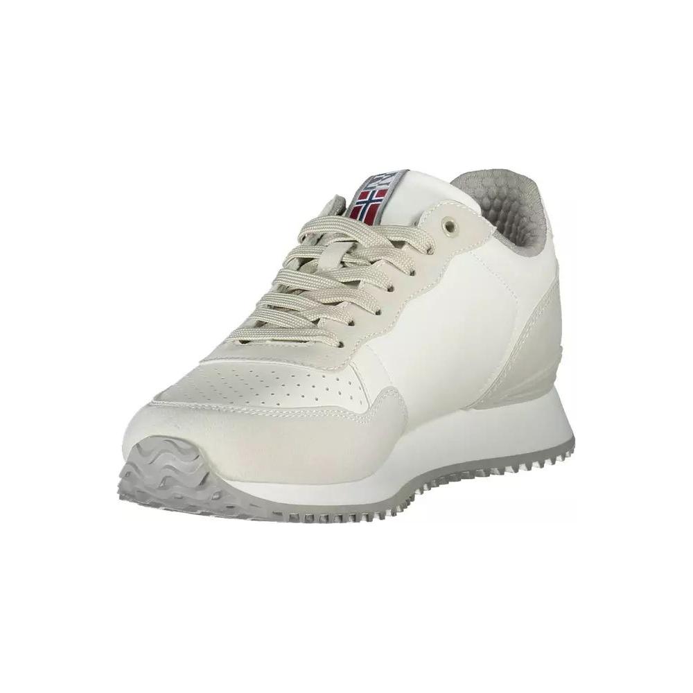 Napapijri Sleek White Sneakers with Logo Detail sleek-white-sneakers-with-logo-detail