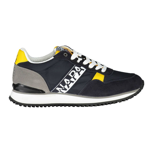 Sleek Blue Contrasting Laced Sports Sneakers