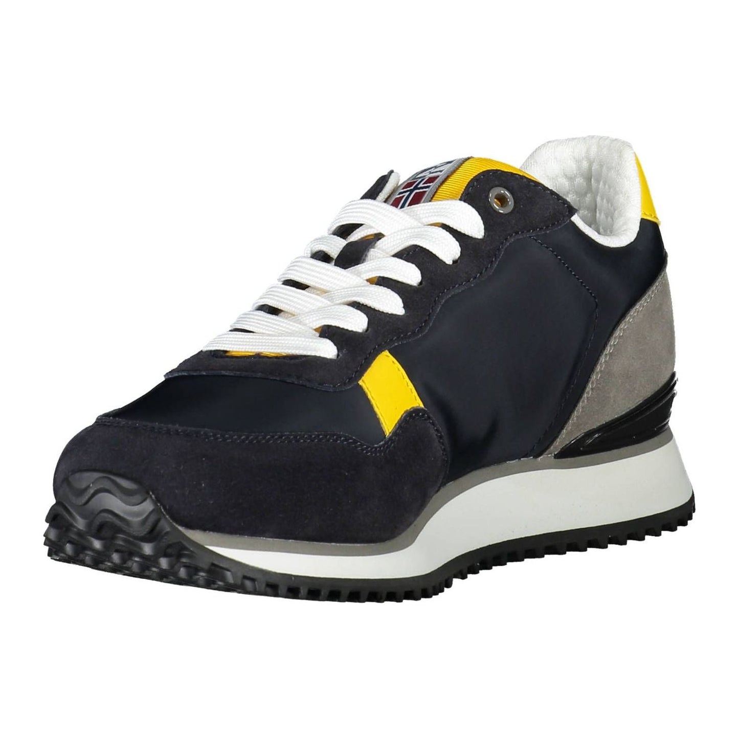 Napapijri Sleek Blue Contrasting Laced Sports Sneakers sleek-blue-contrasting-laced-sports-sneakers