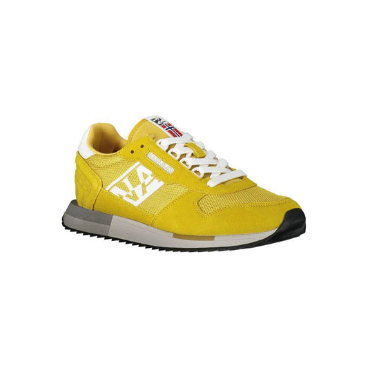 Napapijri Vibrant Yellow Contrast Lace-Up Sneakers vibrant-yellow-contrast-lace-up-sneakers