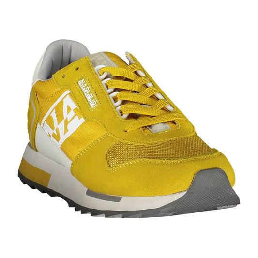 Napapijri Sleek Yellow Lace-Up Sport Sneakers sleek-yellow-lace-up-sport-sneakers