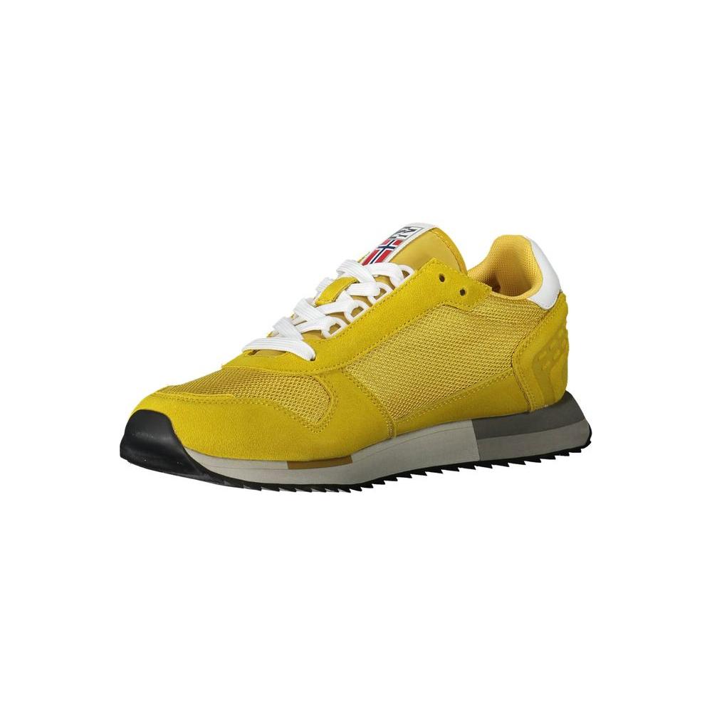 Napapijri | Vibrant Yellow Contrast Lace-Up Sneakers| McRichard Designer Brands   
