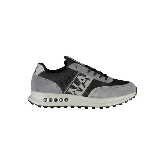 Napapijri Sleek Gray Sports Sneakers with Contrast Detailing sleek-gray-sports-sneakers-with-contrast-detailing
