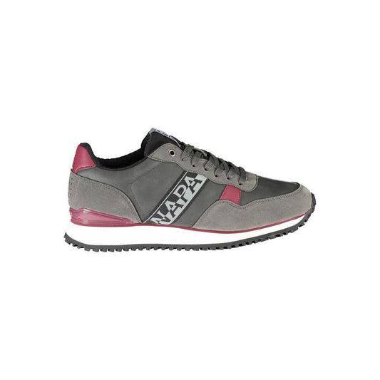 Napapijri Elegant Gray Lace-Up Sneakers with Contrast Accents elegant-gray-lace-up-sneakers-with-contrast-accents