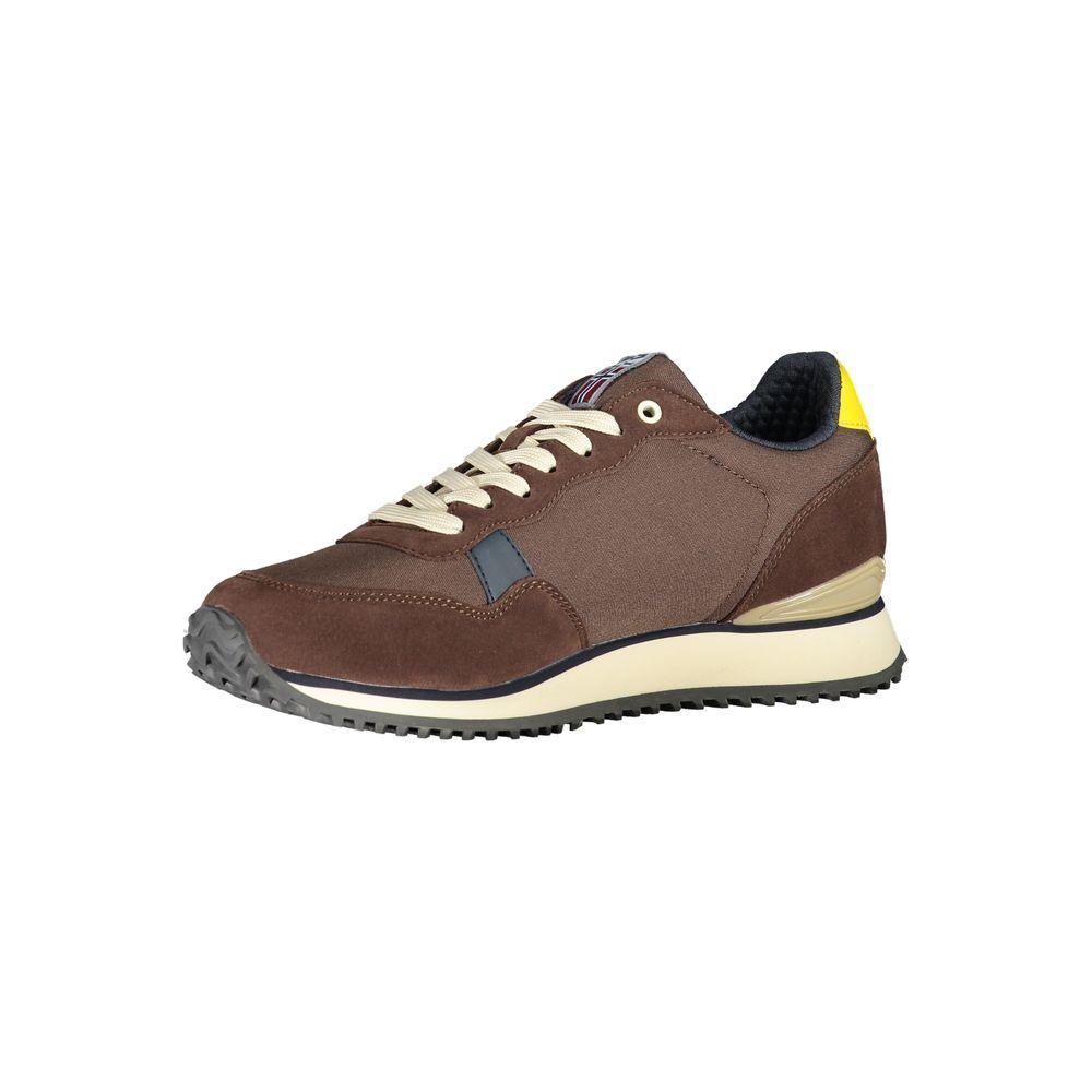 Napapijri Chic Brown Lace-up Sneakers with Contrast Detail chic-brown-lace-up-sneakers-with-contrast-detail