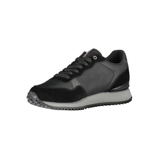 Napapijri | Sleek Black Contrast Lace Sneakers| McRichard Designer Brands   