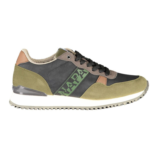 Napapijri | Green Contrast Detail Lace-up Sneakers| McRichard Designer Brands   
