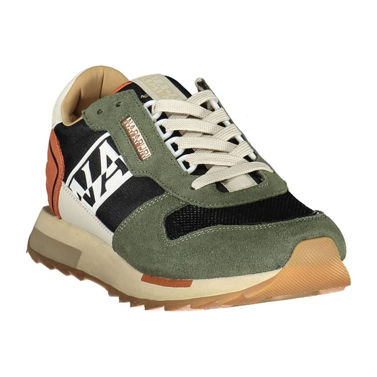 Trendy Green Lace-Up Sneakers for the Modern Man