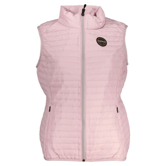Napapijri | Sleeveless Pink Contrast Detail Jacket| McRichard Designer Brands   
