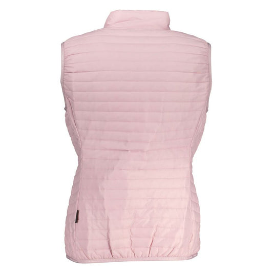 Sleeveless Pink Contrast Detail Jacket