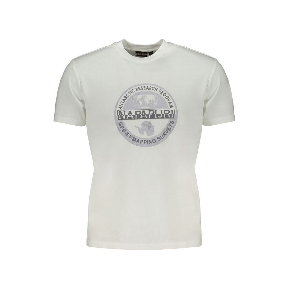 Napapijri White Cotton T-Shirt white-cotton-t-shirt-144