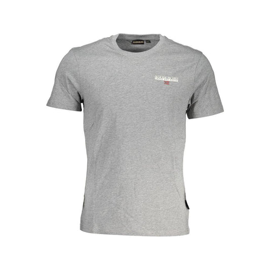 Classic Gray Cotton Tee with Signature Print