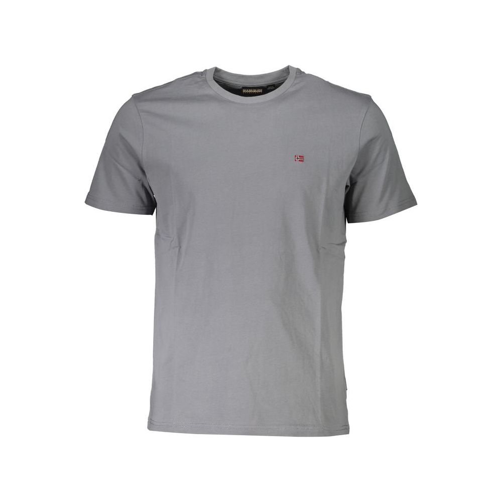 Napapijri Gray Cotton T-Shirt gray-cotton-t-shirt-37