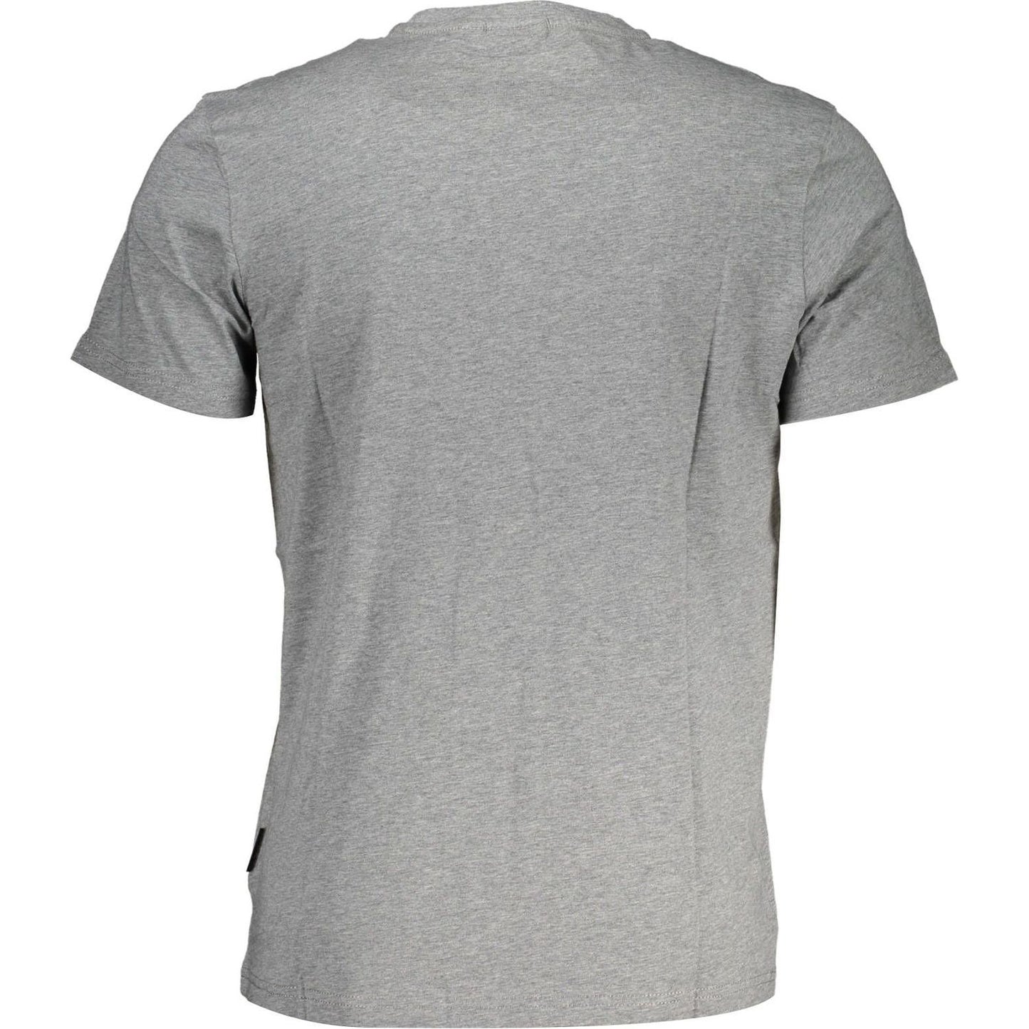 Napapijri Embroidered Logo Gray Cotton T-Shirt embroidered-logo-gray-cotton-t-shirt
