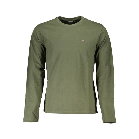 Crew Neck Embroidered Green Tee