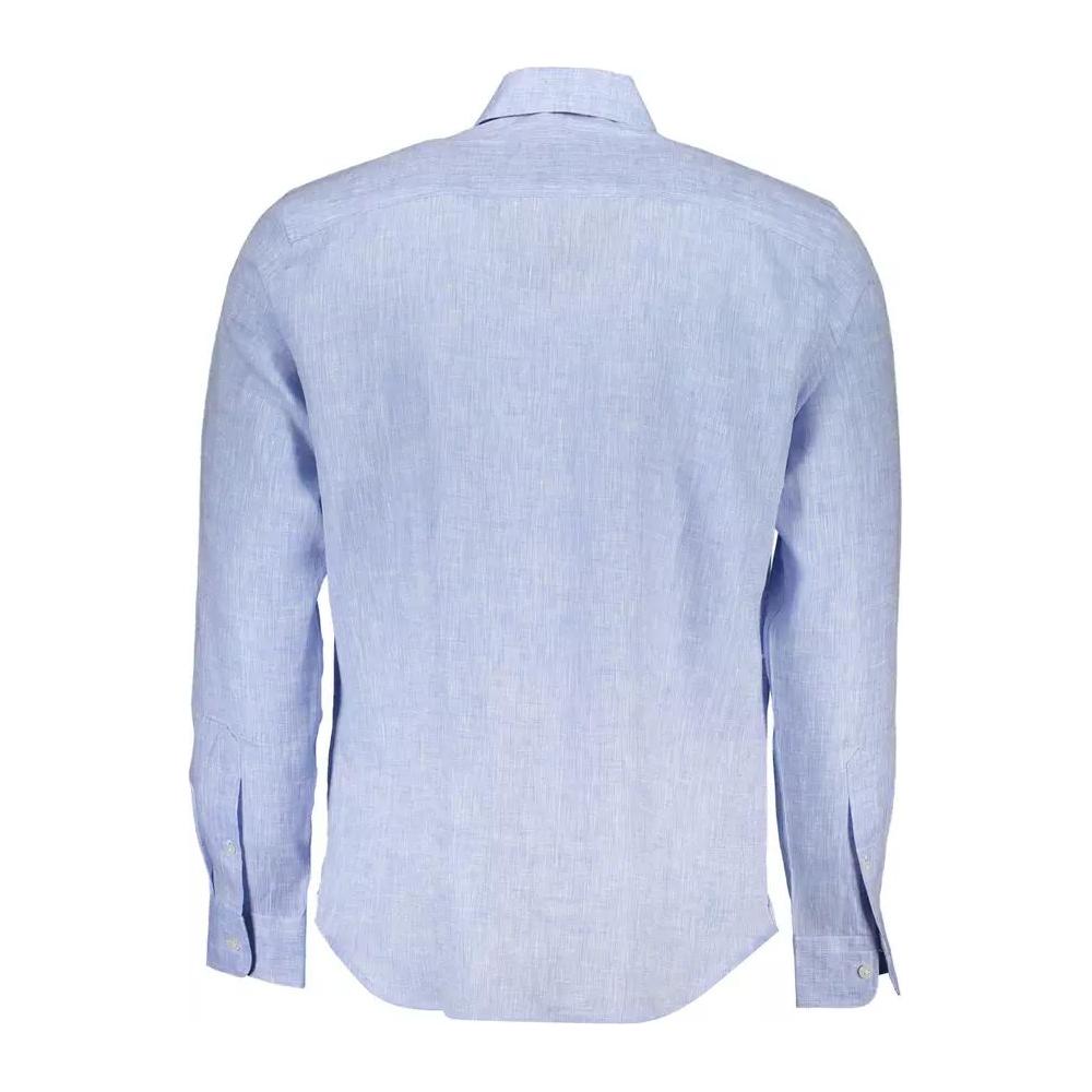 North Sails Elegant Light Blue Linen Shirt elegant-light-blue-linen-shirt