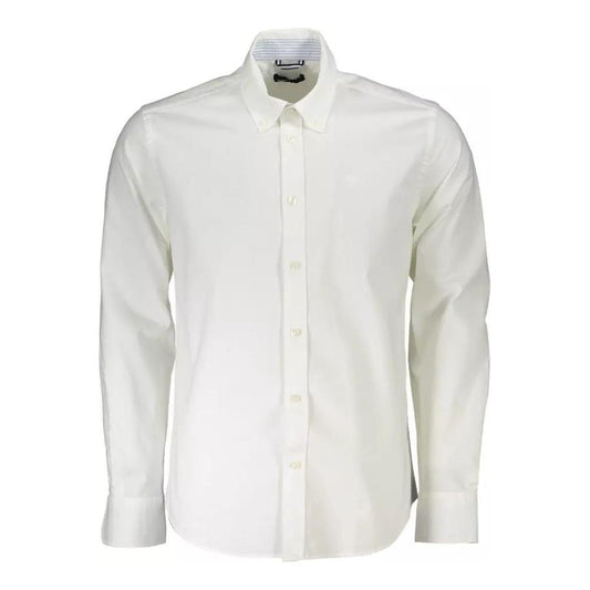 Elegant White Cotton Button-Down Shirt