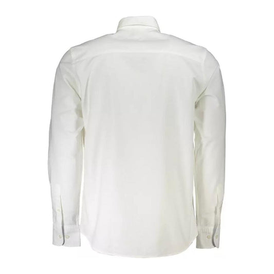 Elegant White Cotton Button-Down Shirt
