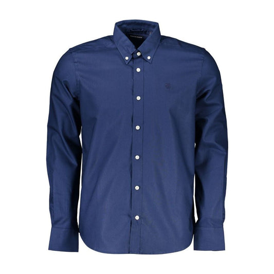 Chic Blue Recycled Fiber Casual Shirt