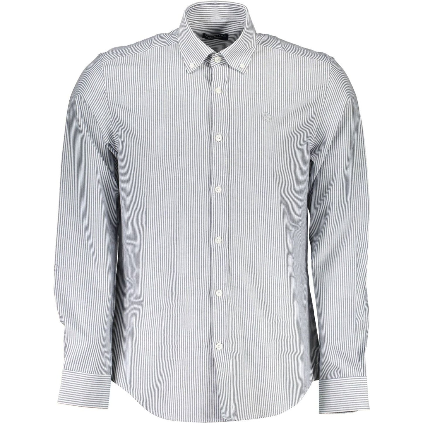 North Sails Elegant Blue Cotton Button-Down Shirt elegant-blue-cotton-button-down-shirt-3