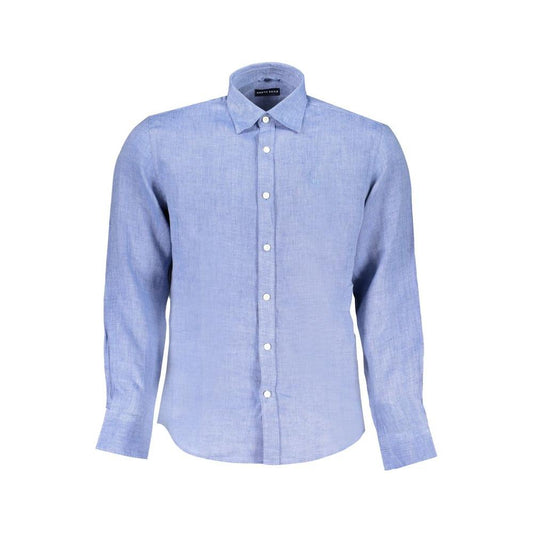 North Sails Blue Linen Shirt blue-linen-shirt-6
