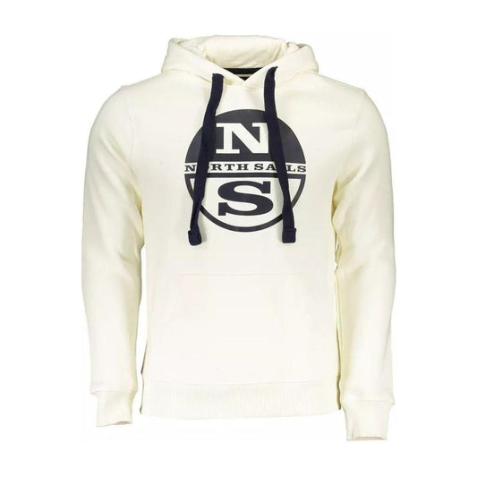 North Sails Chic White Hooded Sweatshirt - Casual Comfort chic-white-hooded-sweatshirt-casual-comfort