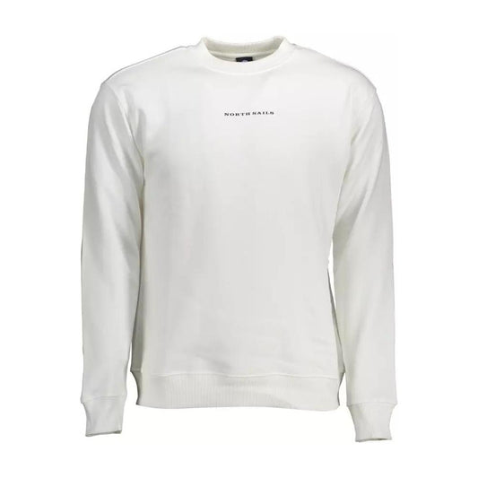 North Sails Elegant White Cotton Sweater for Men white-cotton-sweater-73