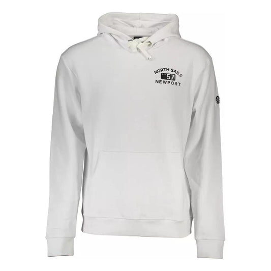 Sleek White Hooded Sweatshirt with Logo Print
