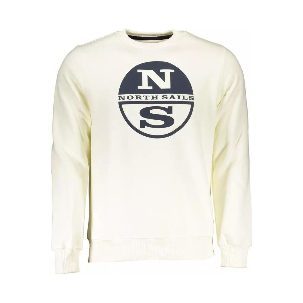 North Sails Elegant White Round Neck Sweatshirt elegant-white-round-neck-sweatshirt