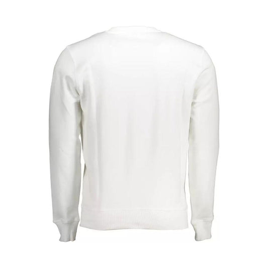 North Sails Exclusive White Cotton Round Neck Sweater exclusive-white-cotton-round-neck-sweater
