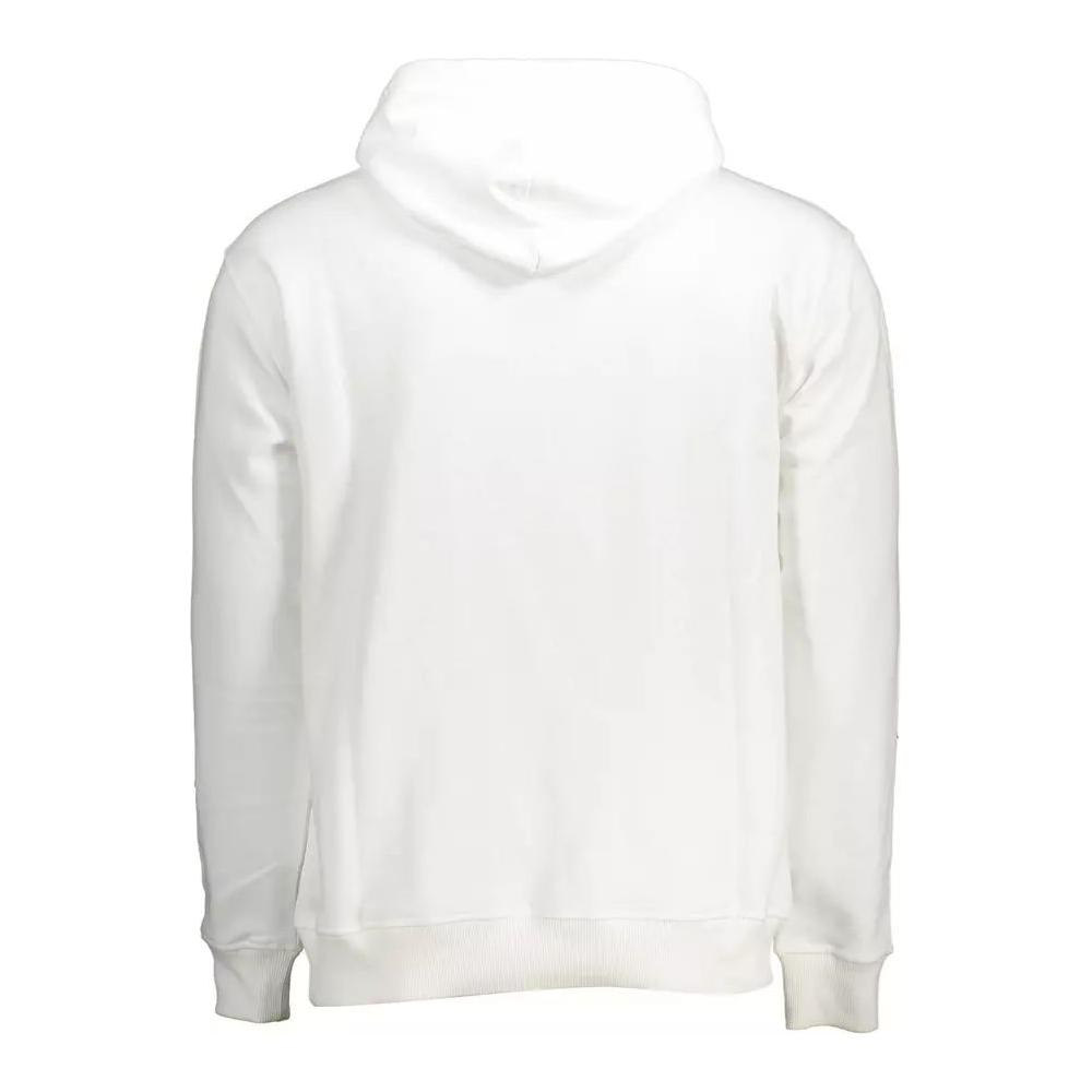 North Sails Sleek White Cotton Hooded Sweatshirt sleek-white-cotton-hooded-sweatshirt