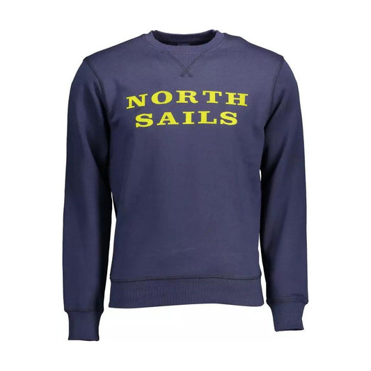 North Sails Sleek Blue Cotton Crewneck Sweatshirt sleek-blue-cotton-crewneck-sweatshirt