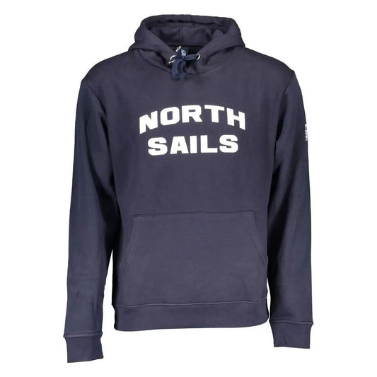 North Sails Blue Hooded Sweatshirt with Graphic Logo blue-hooded-sweatshirt-with-graphic-logo