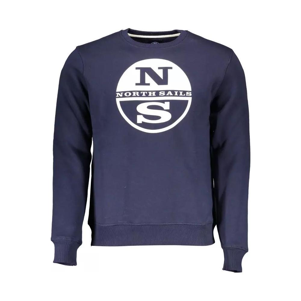 North Sails Blue Round Neck Printed Sweater blue-round-neck-printed-sweater