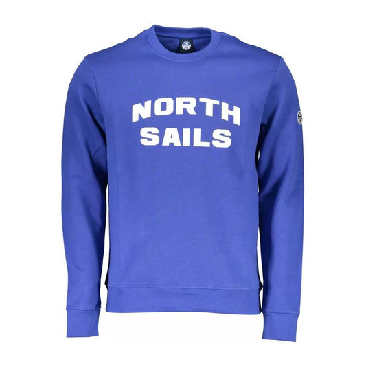 North Sails Chic Blue Round Neck Pullover Sweater chic-blue-round-neck-pullover-sweater