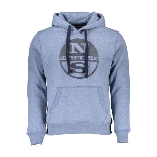Blue Hooded Sweatshirt with Central Pocket