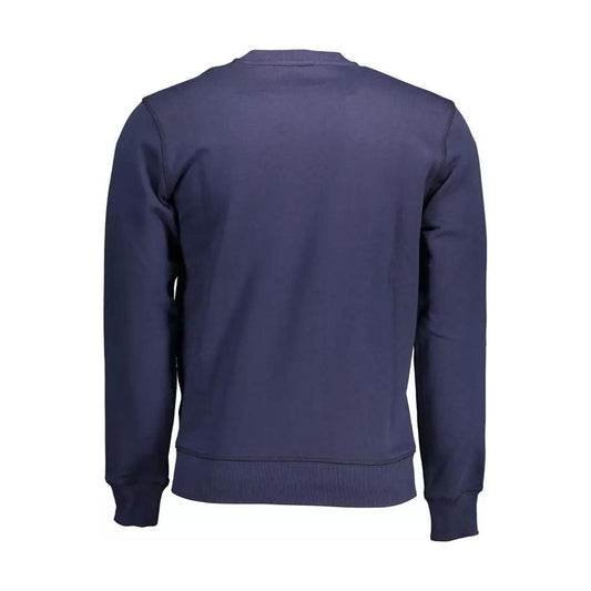 North Sails Sleek Blue Cotton Crewneck Sweatshirt sleek-blue-cotton-crewneck-sweatshirt