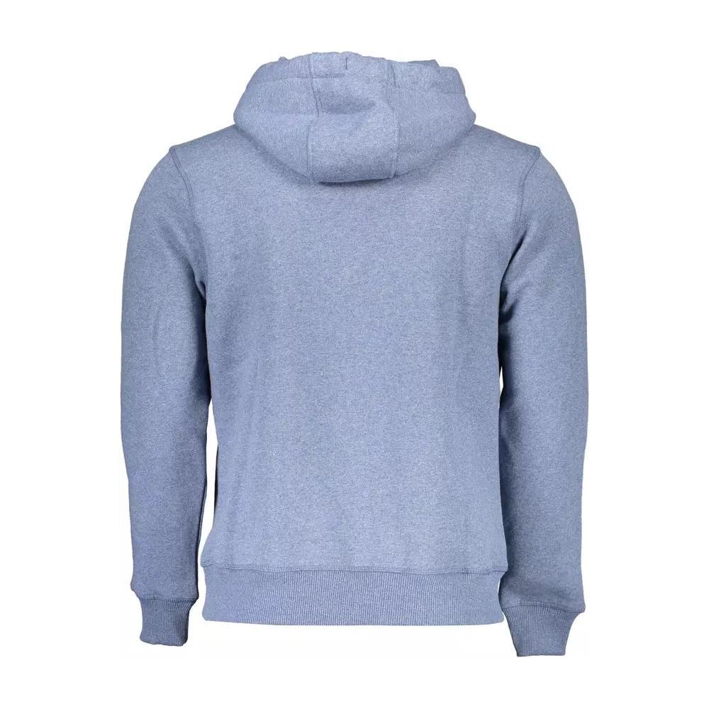 North Sails Blue Hooded Sweatshirt with Central Pocket blue-hooded-sweatshirt-with-central-pocket