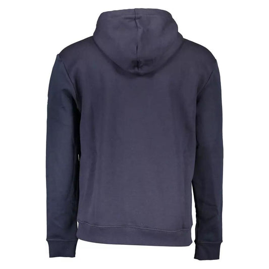 North Sails Blue Hooded Sweatshirt with Graphic Logo blue-hooded-sweatshirt-with-graphic-logo
