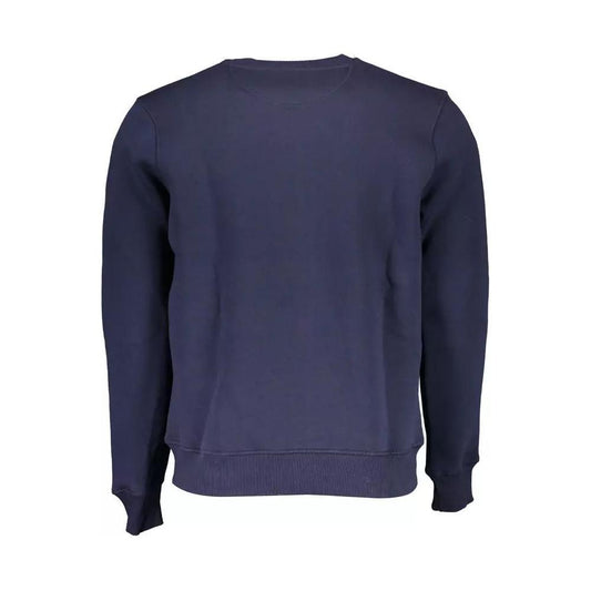 North Sails Blue Round Neck Printed Sweater blue-round-neck-printed-sweater