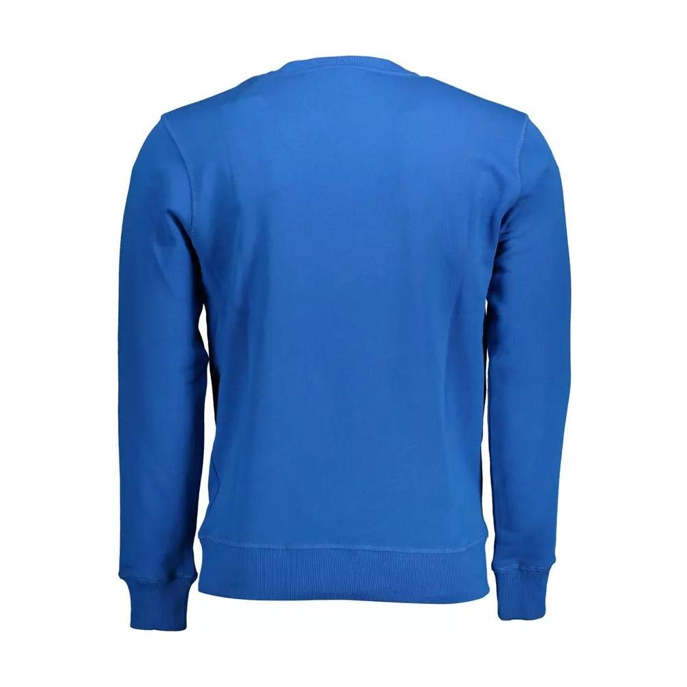 North Sails Blue Round Neck Cotton Sweatshirt with Logo blue-cotton-sweater-45