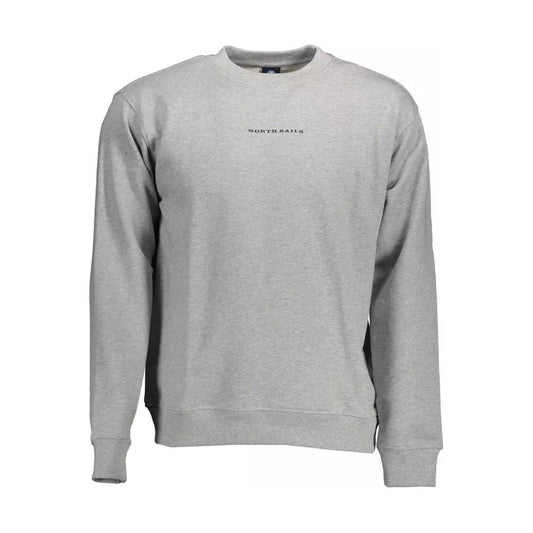 Elegant Gray Long-Sleeved Crewneck Sweater