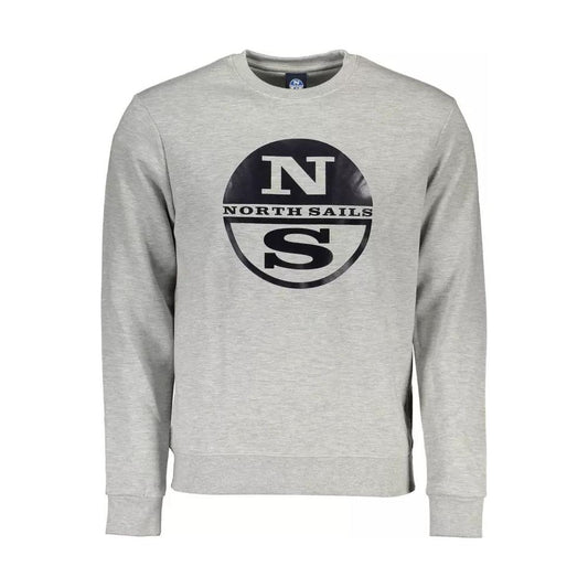 North Sails Chic Gray Long-Sleeved Crewneck Sweater chic-gray-long-sleeved-crewneck-sweater