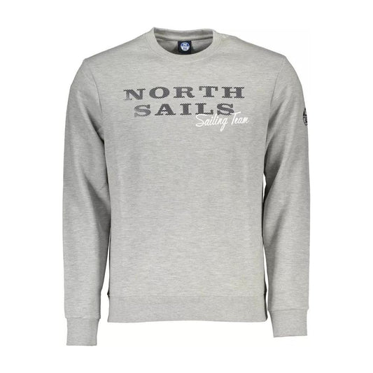 North Sails Chic Gray Long-Sleeved Sweatshirt with Print chic-gray-long-sleeved-sweatshirt-with-print
